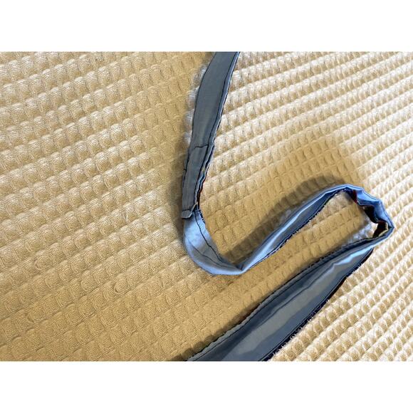 Handmade Boho Festival Hobo Tote Bag Blue Printed Long Strap External Pocket Y2K - Picture 9 of 11